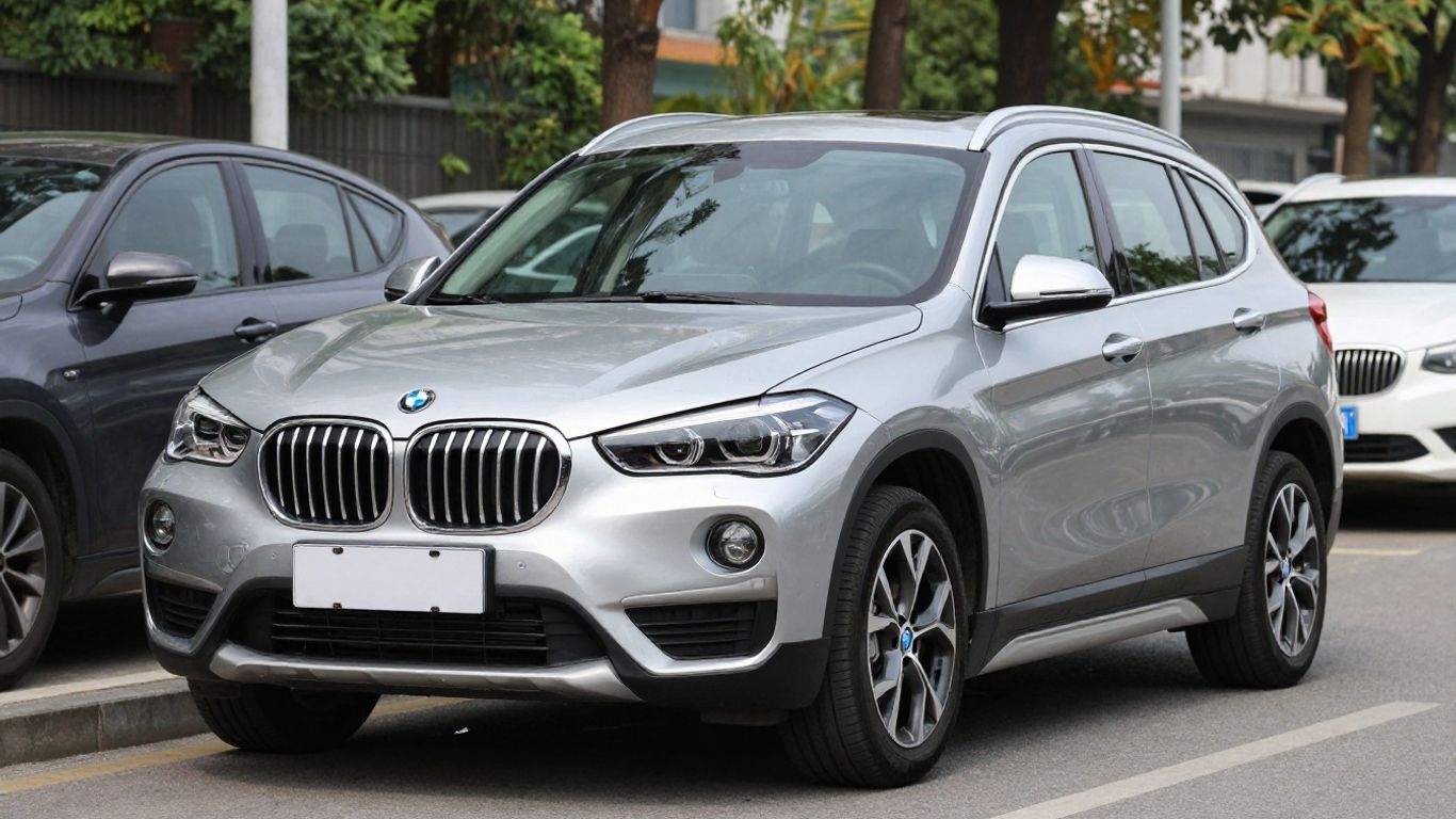Silver BMW X1 car parked outdoors