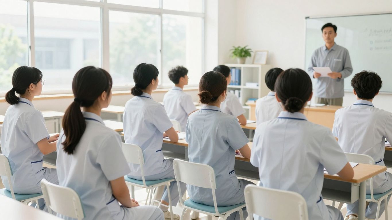 Students in STNA class learning in a modern classroom.