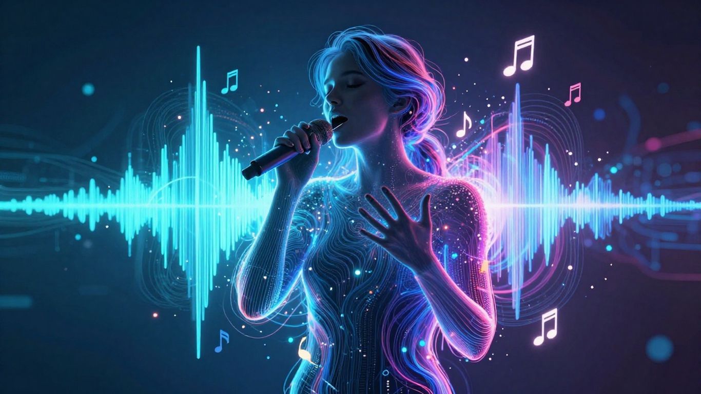 AI song generator with realistic singing vocals visualization