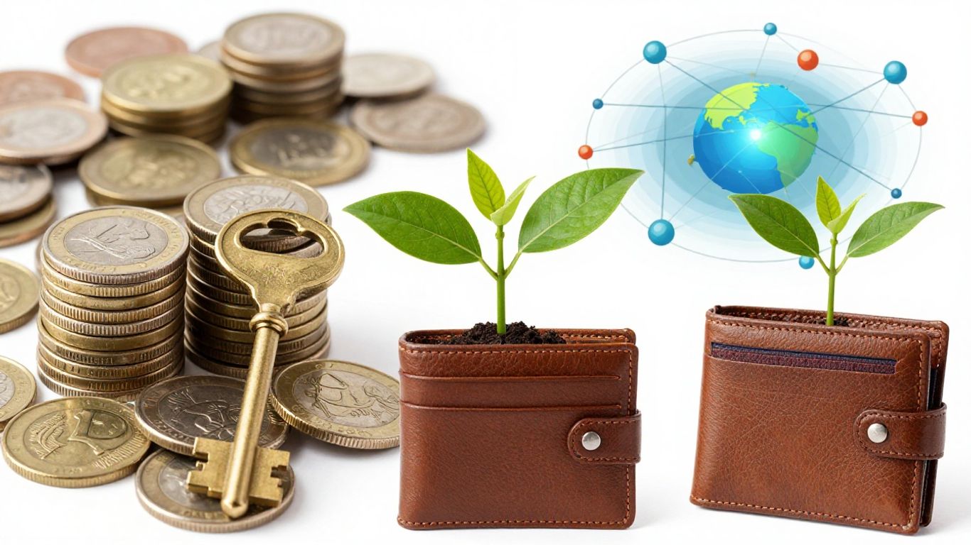 Diverse financial elements collage