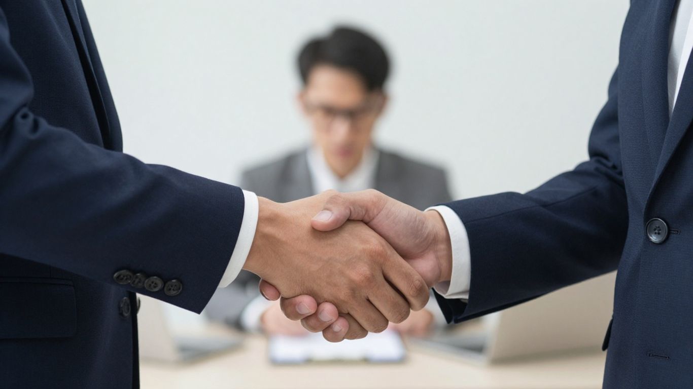 Handshake signifying partnership and lead generation success.