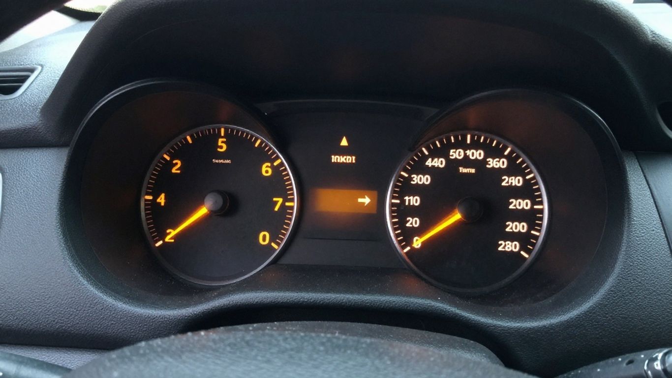Close view of a Renault gearbox warning dashboard