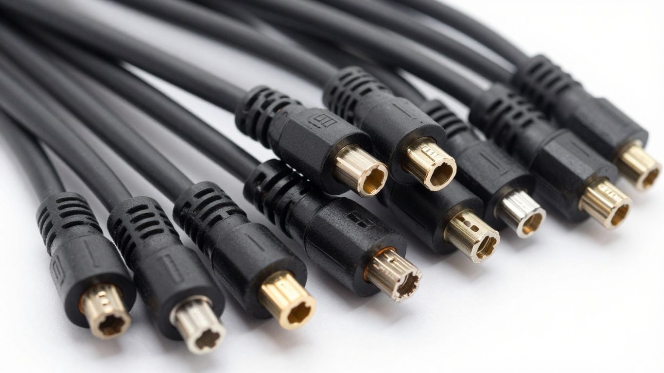 Various black kettle leads and IEC power cable connectors.