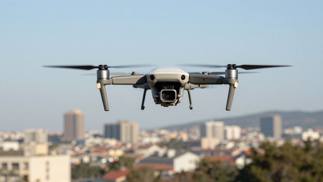 Drone near restricted airspace over city