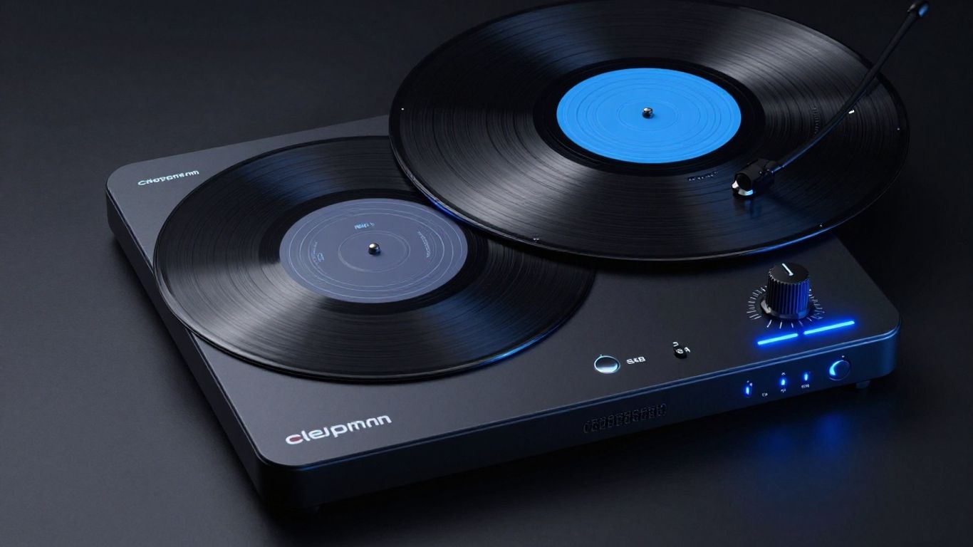 Spinnin' Records bass plugin interface with spinning vinyl record.