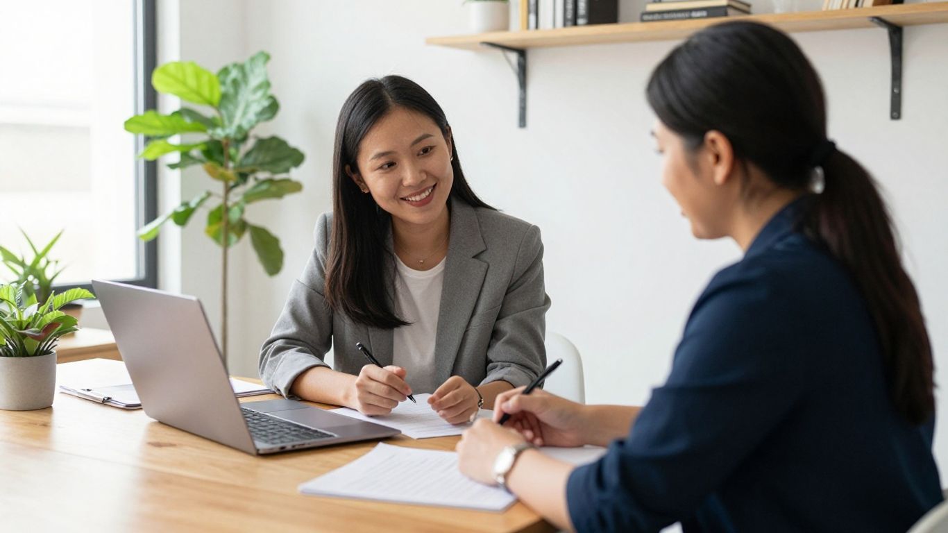 Practice owner reviewing billing workflow with advisor