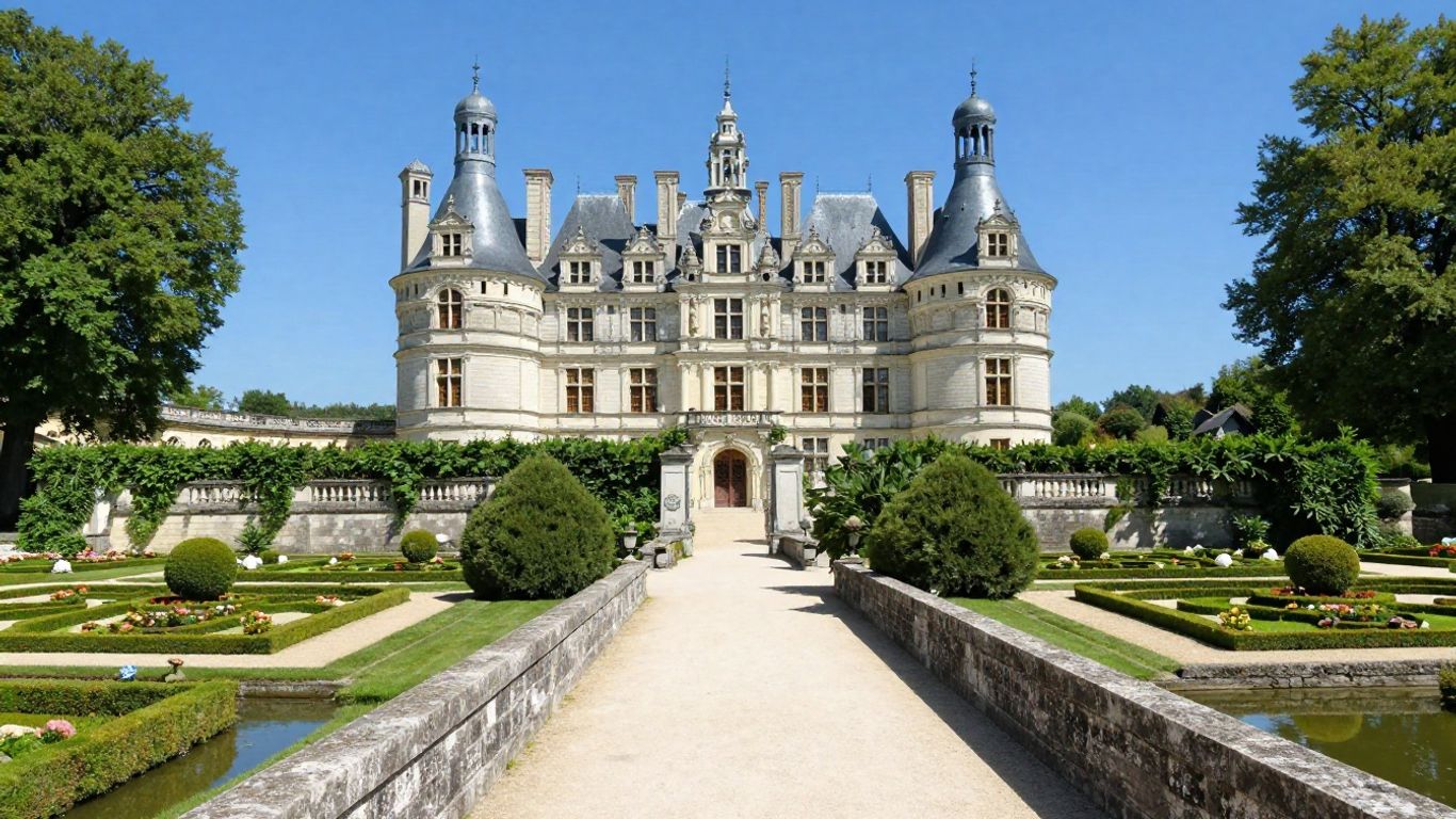 Loire Valley château with gardens and moat.
