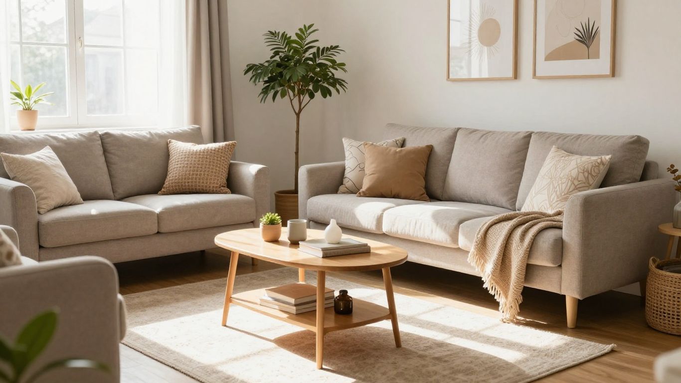 Cozy, budget-friendly Airbnb living room decor.