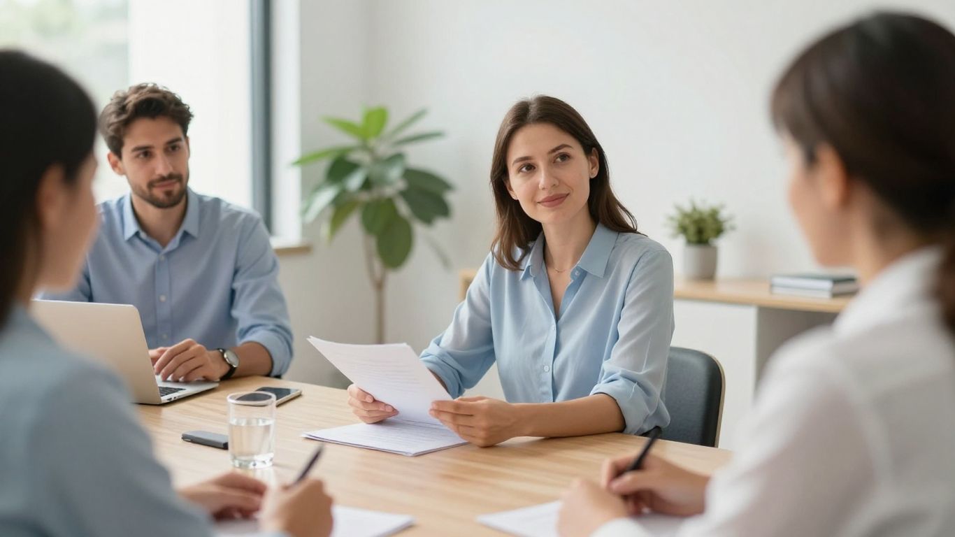 Arbeitsgespräch zwischen Bewerber und Personalberater