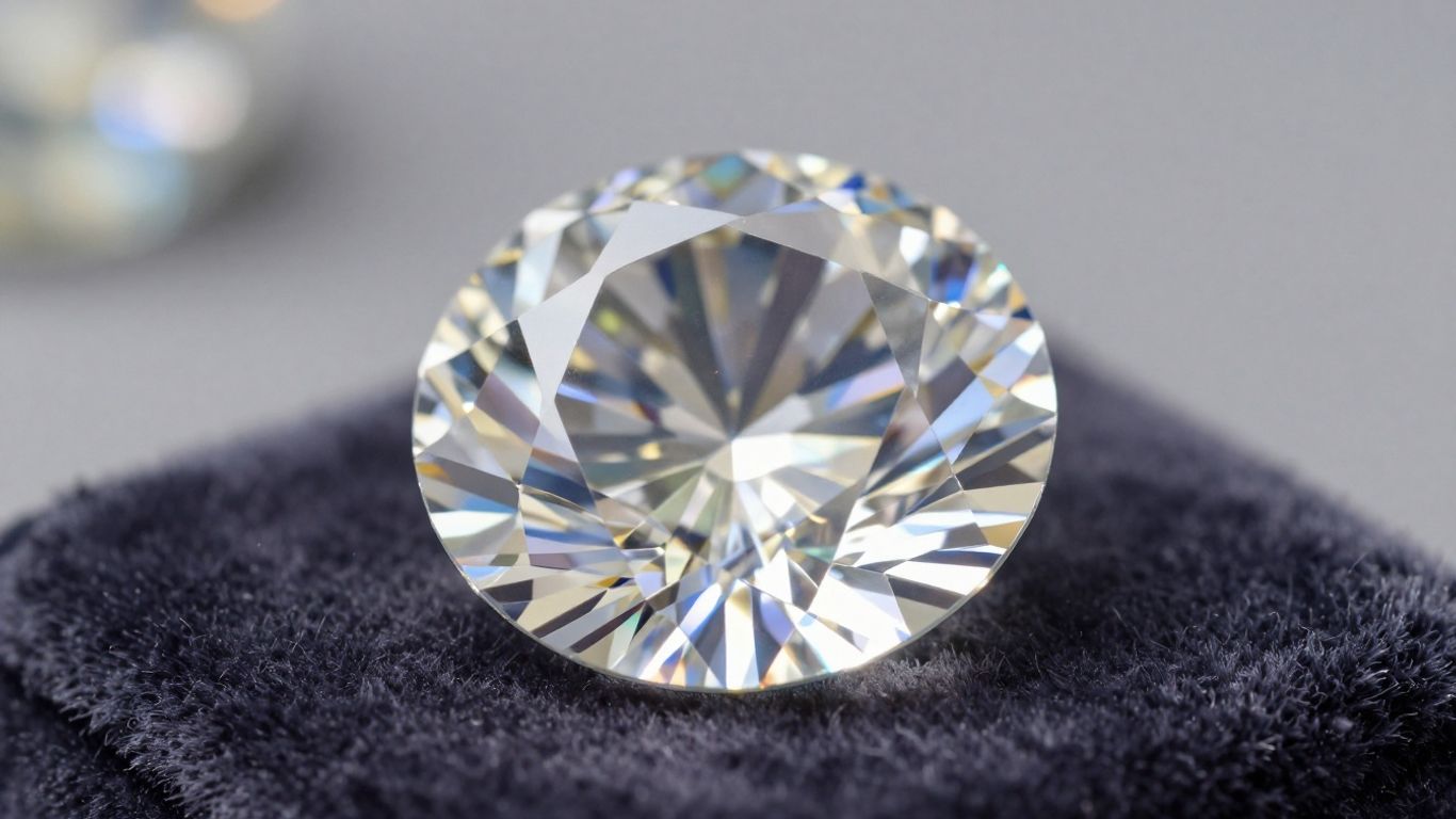 Sparkling diamond on velvet cushion