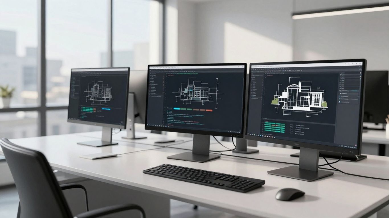 Professional auditing their domain architecture on monitors