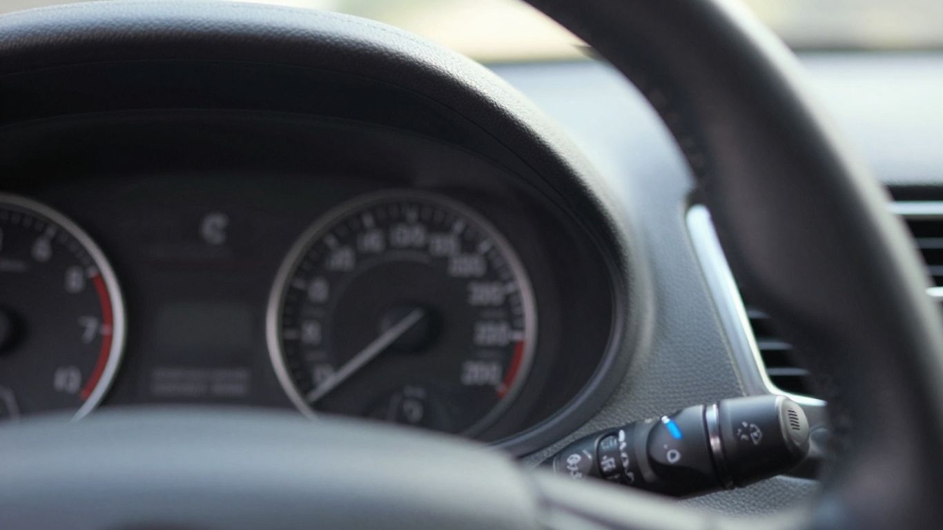 Armaturenbrett eines Autos mit Fokus auf Instrumente