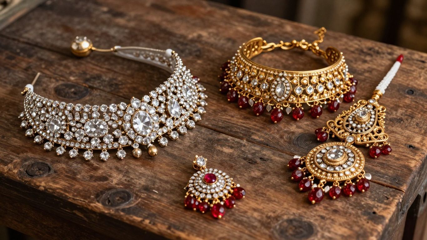 Exquisite heritage jewellery pieces on display.