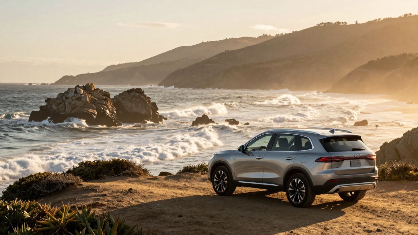 Vehicle parked at a scenic lookout