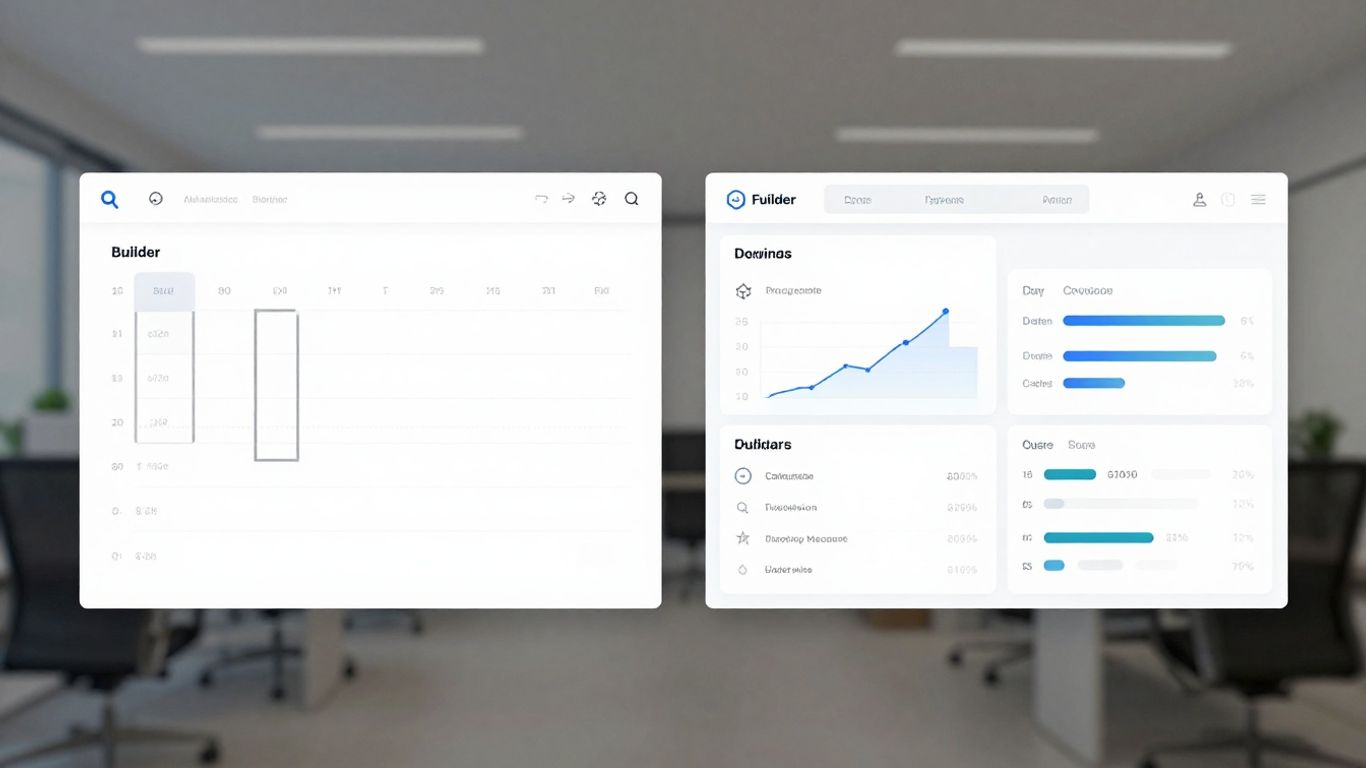 Comparison of two affiliate marketing funnel builder interfaces.