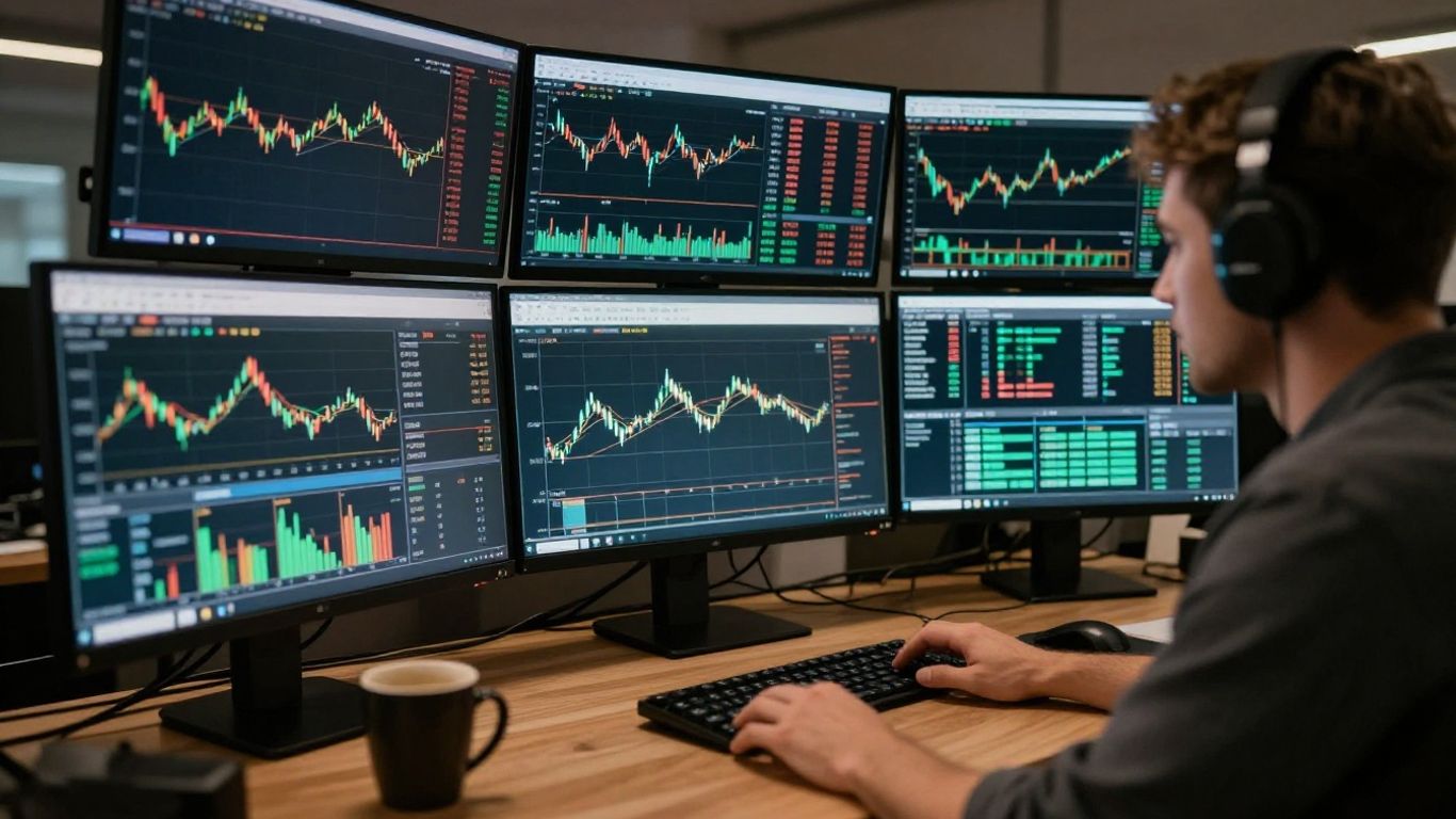 Active trader monitoring multiple forex sessions