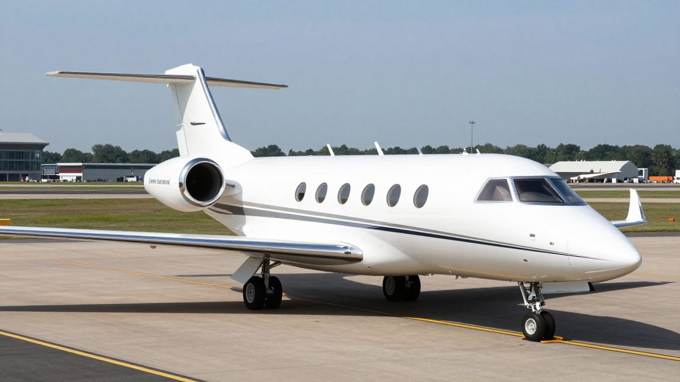 Luxury private jet on tarmac