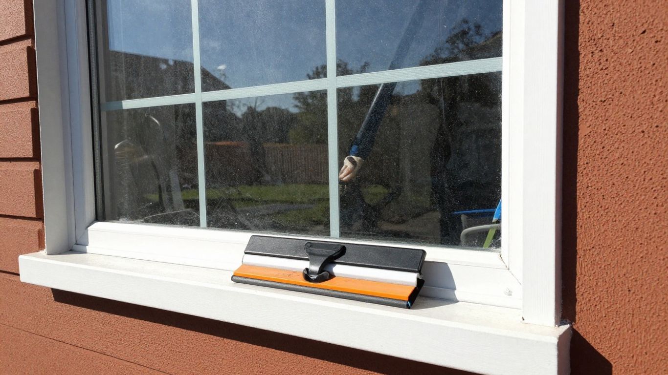 Homeowner preparing for professional window cleaning.
