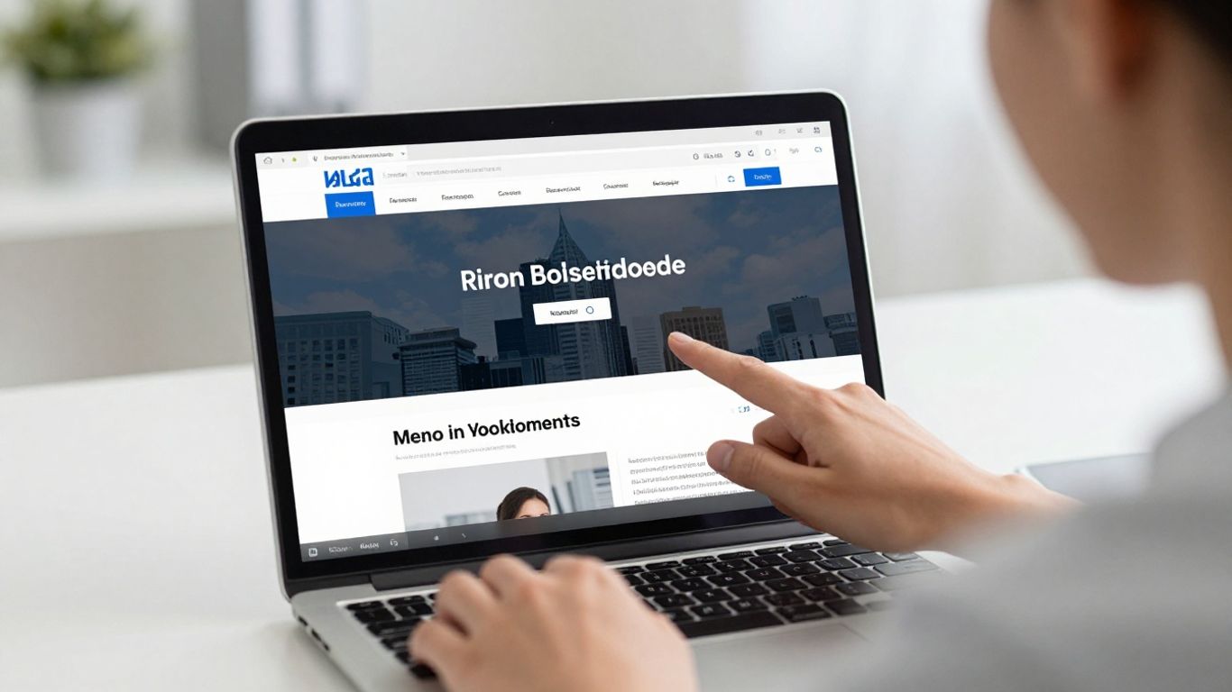 User interacting with a professional digital portal on a screen.