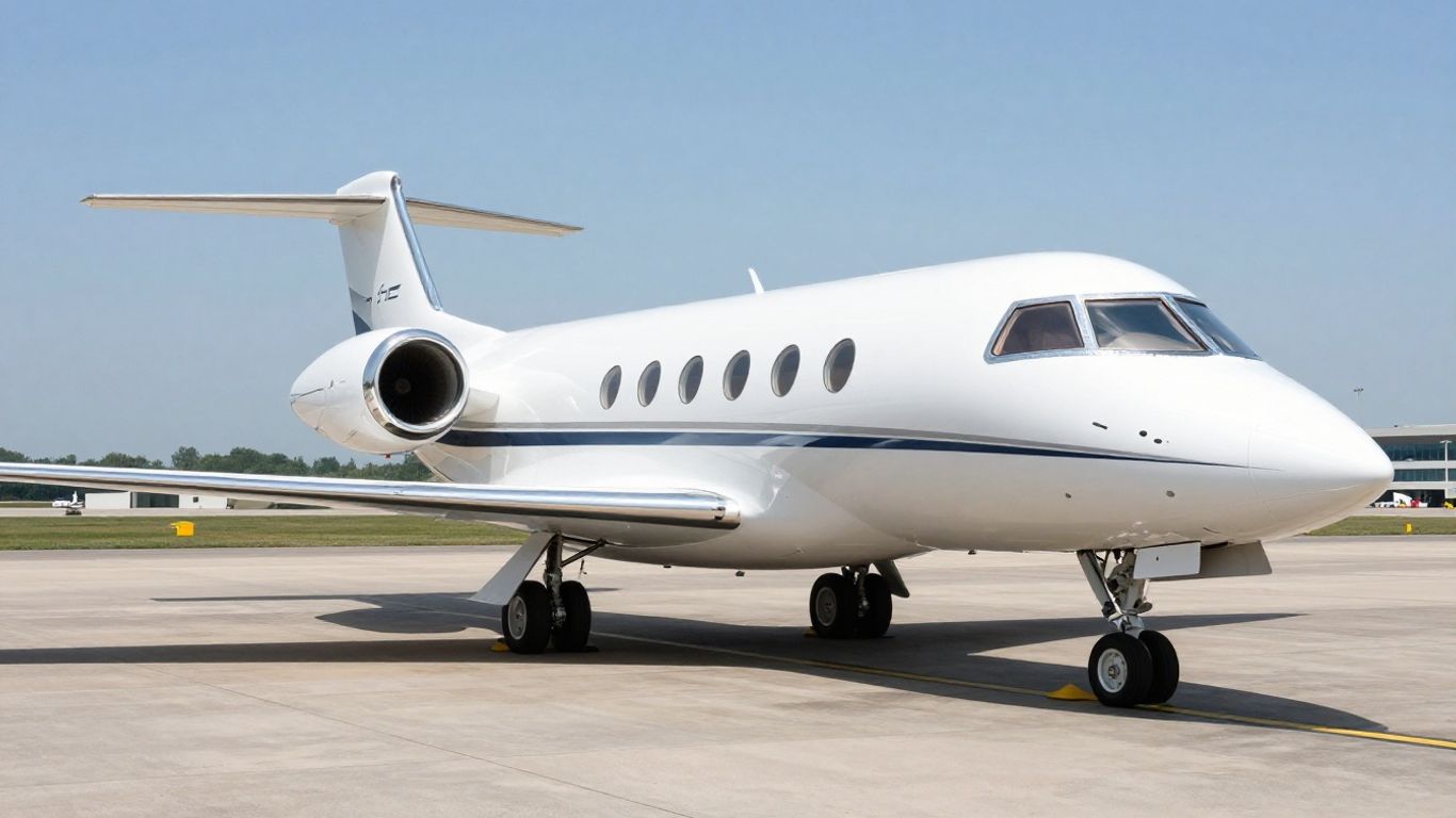 Jeff Bezos's luxurious private jet on tarmac.