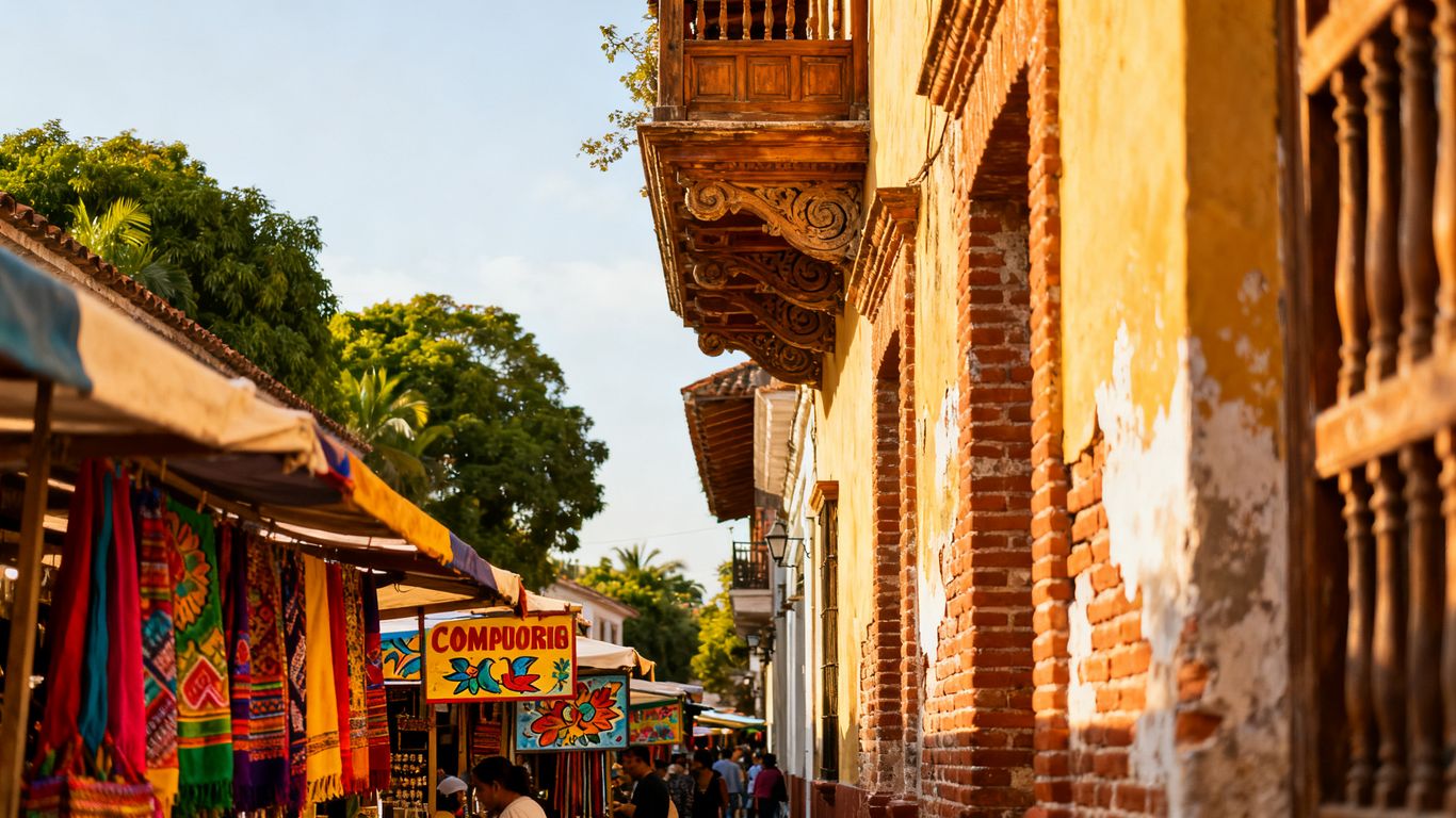 Walking through a vibrant Medellin street market