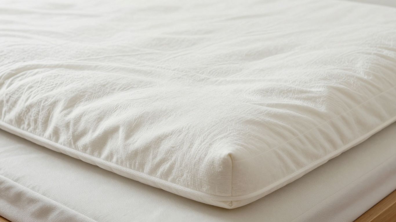 Organic cotton mattress pad on a bed