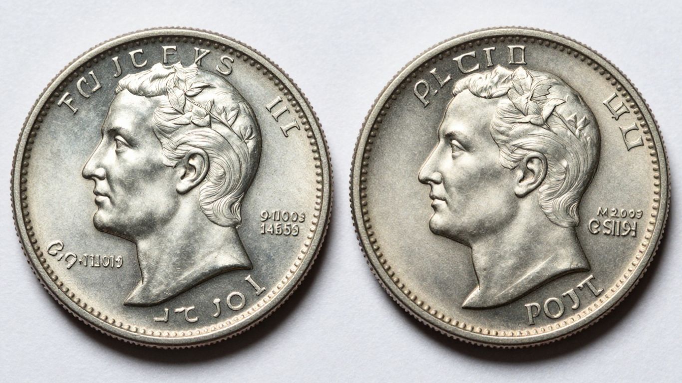 Mint set coin versus proof set coin comparison.