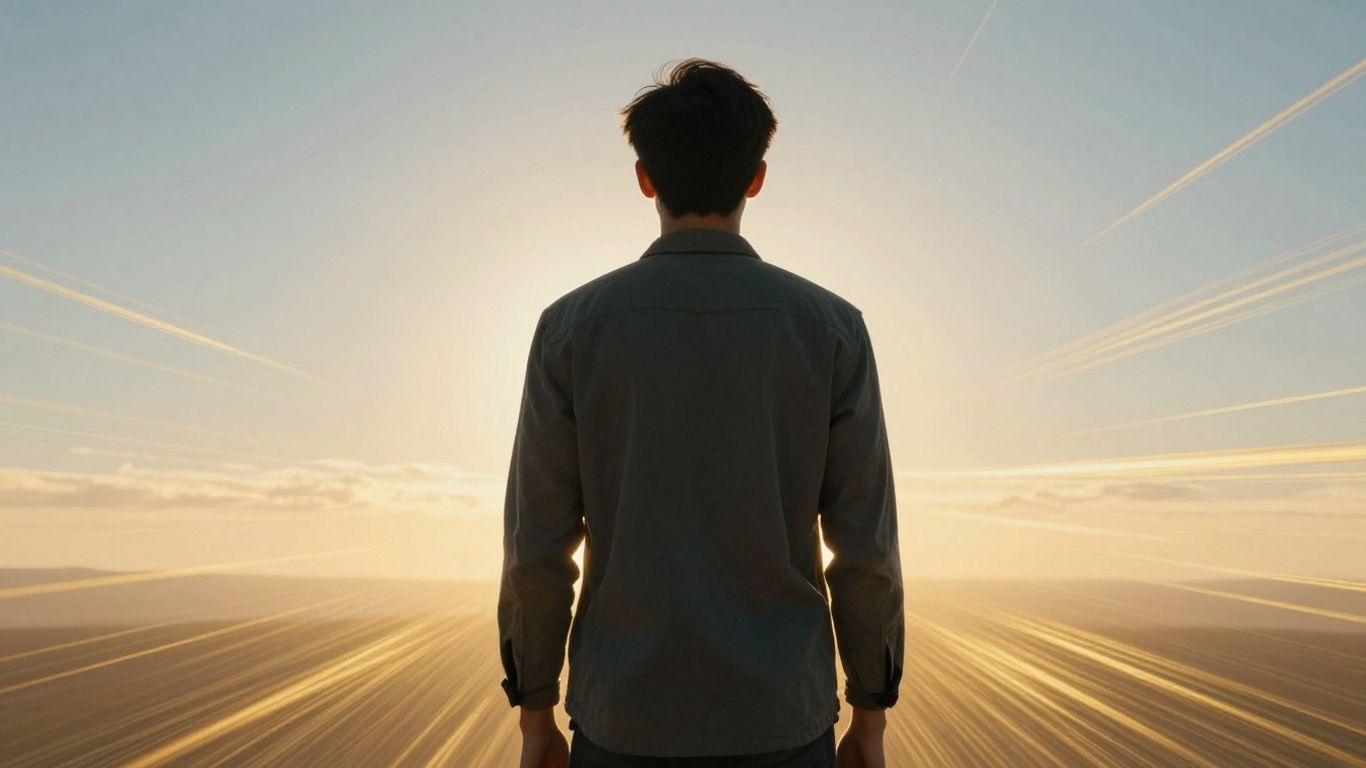 Persona mirando hacia el futuro financiero con optimismo.