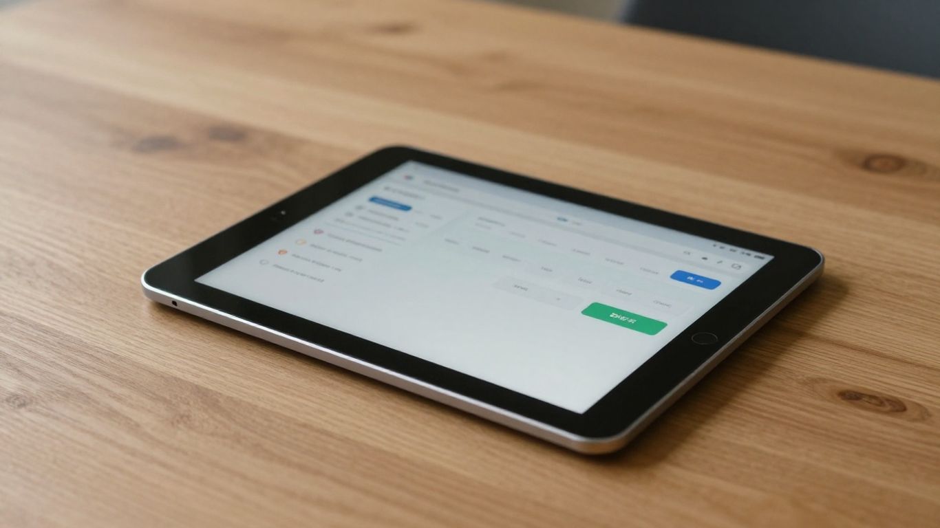 A clean trading dashboard on a tablet