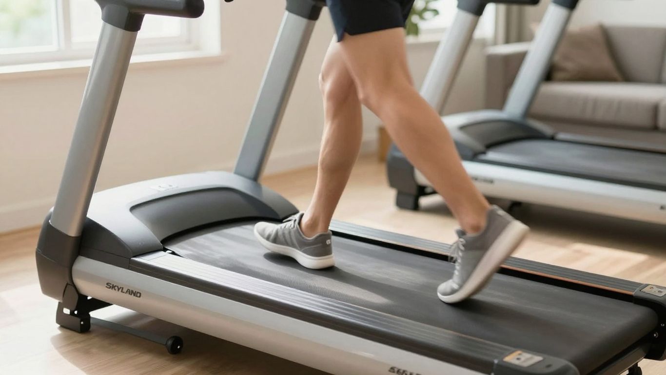 Home workout with SkyLand Mini Walker Treadmill