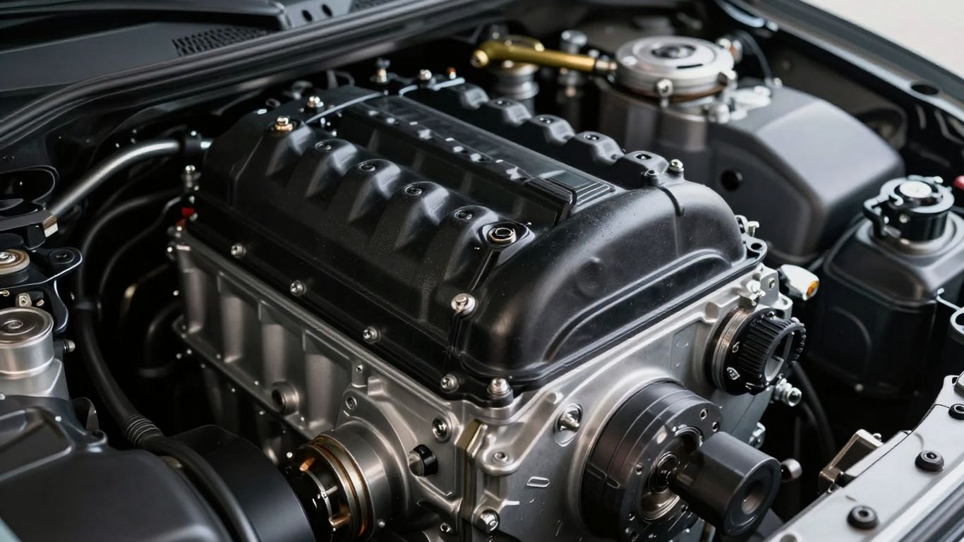 Clean car engine close-up