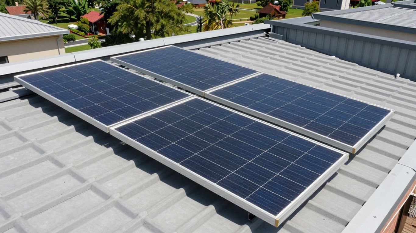 Panneaux solaires nouvelle génération sur un toit ensoleillé.