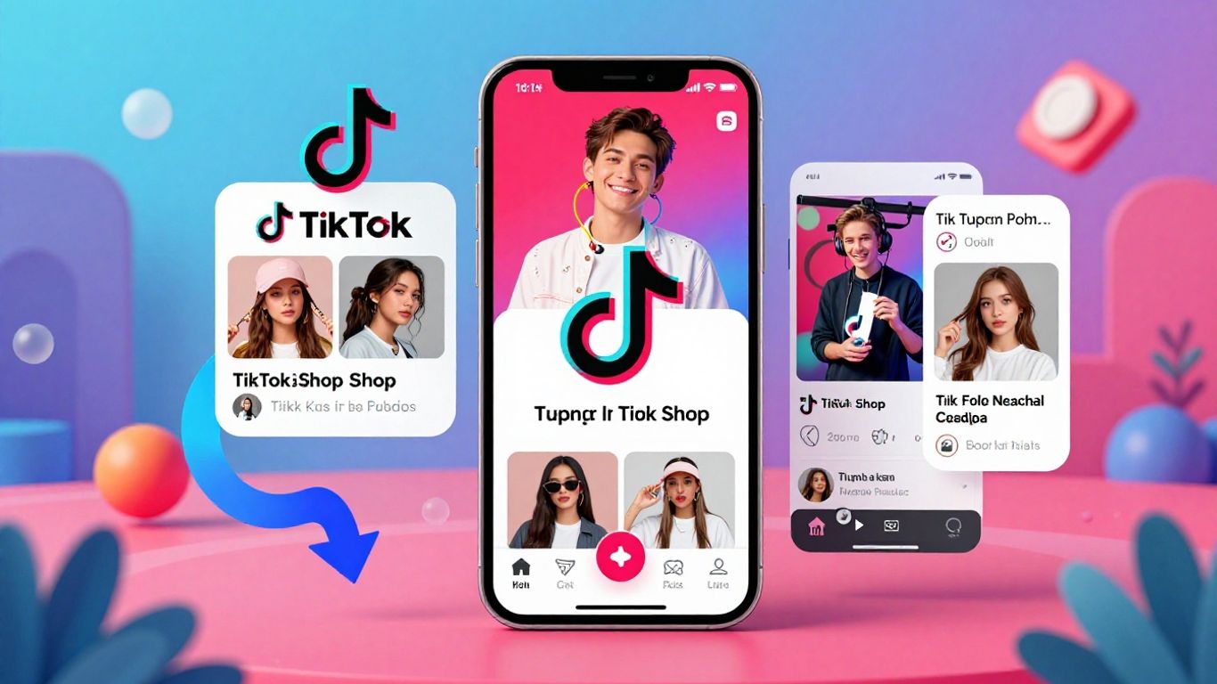 TikTok Shop growth and ecosystem illustration.