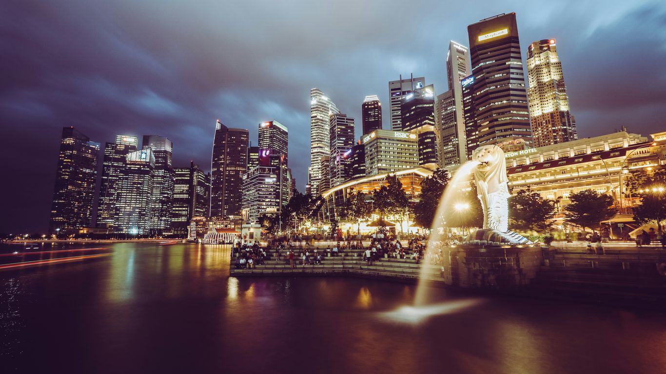 landscape photography of Merlion