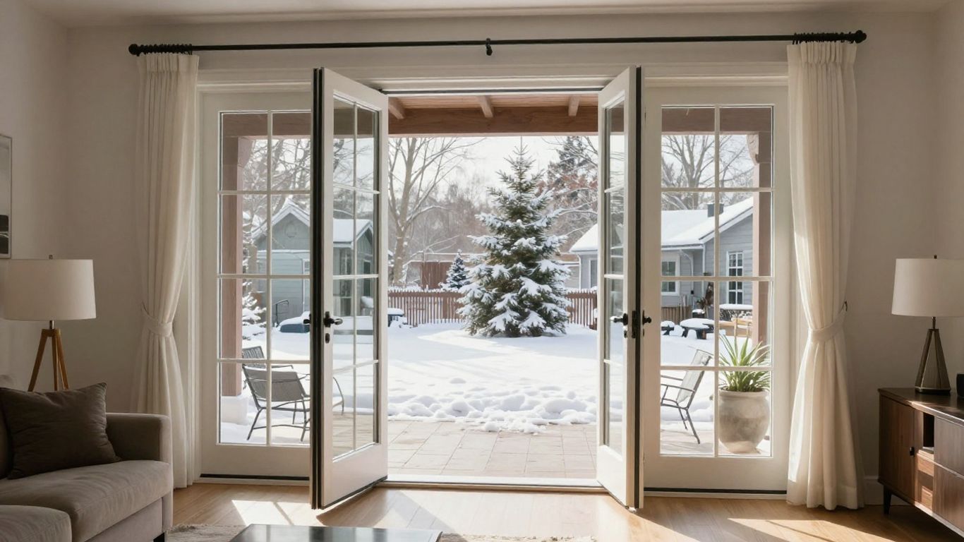 Elegant French patio doors in a modern Ottawa home.