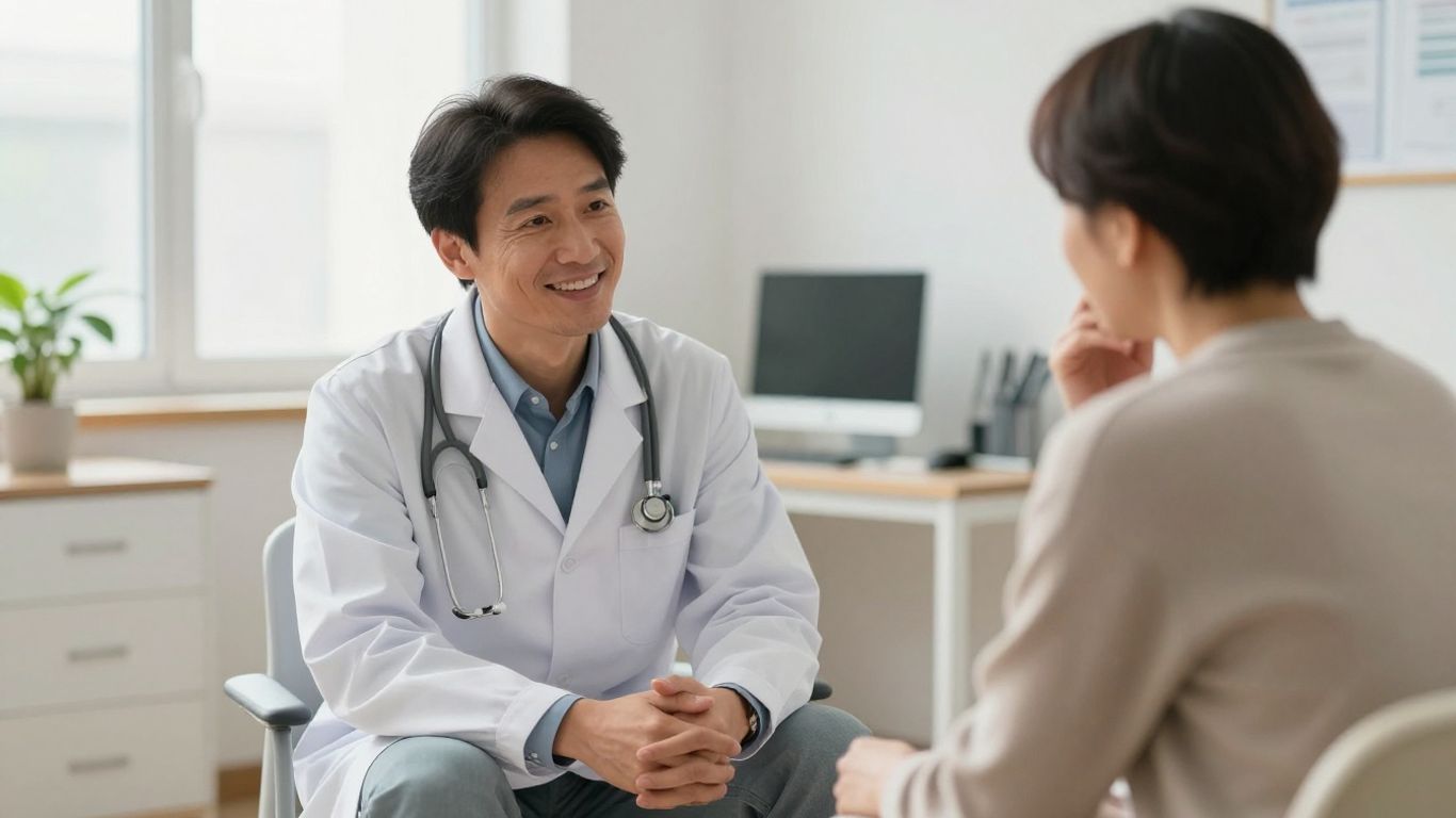 Médico analisando paciente com acolhimento