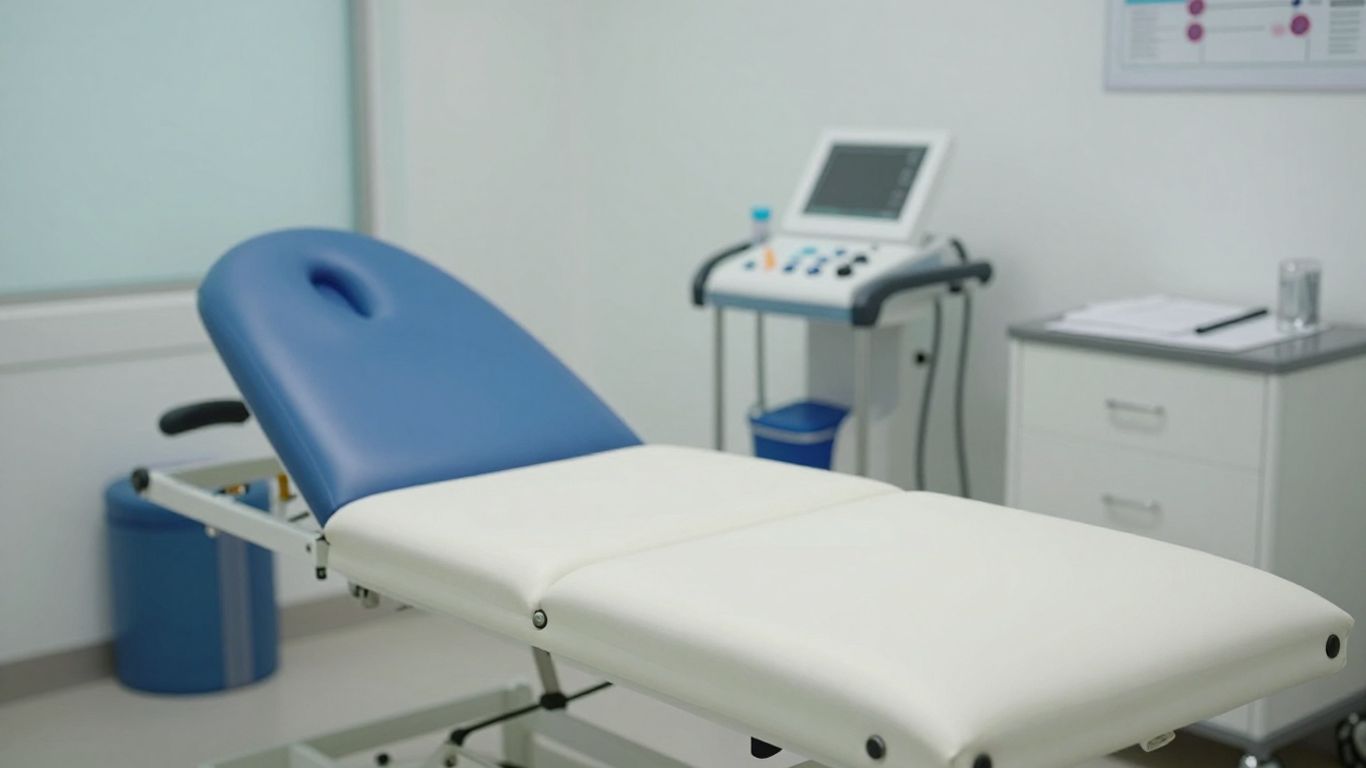 Traditional cervical traction table in clinical room