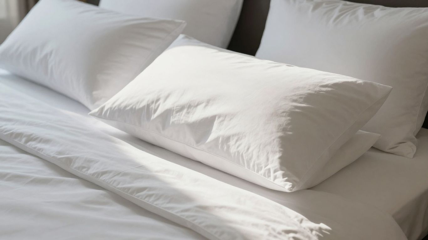 Plush pillows on a luxurious hotel bed.