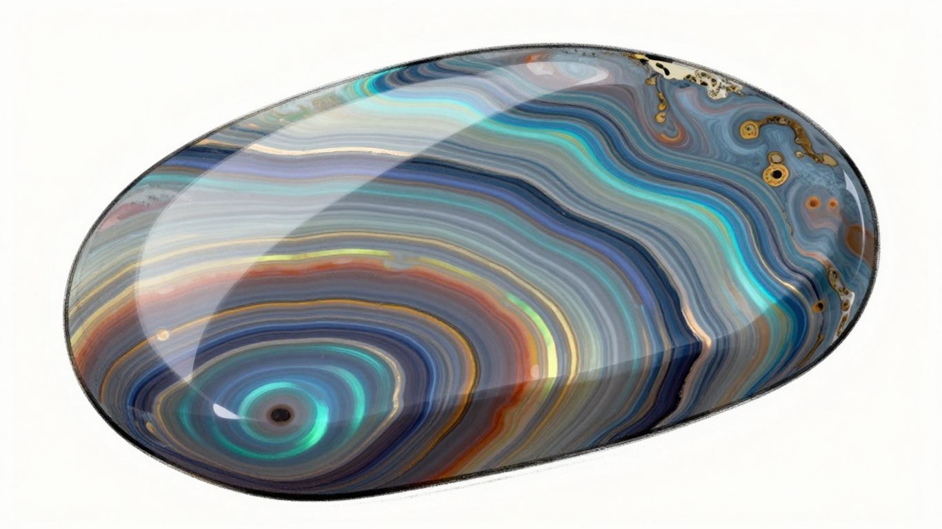Sketch of iridescent rainbow onyx stone