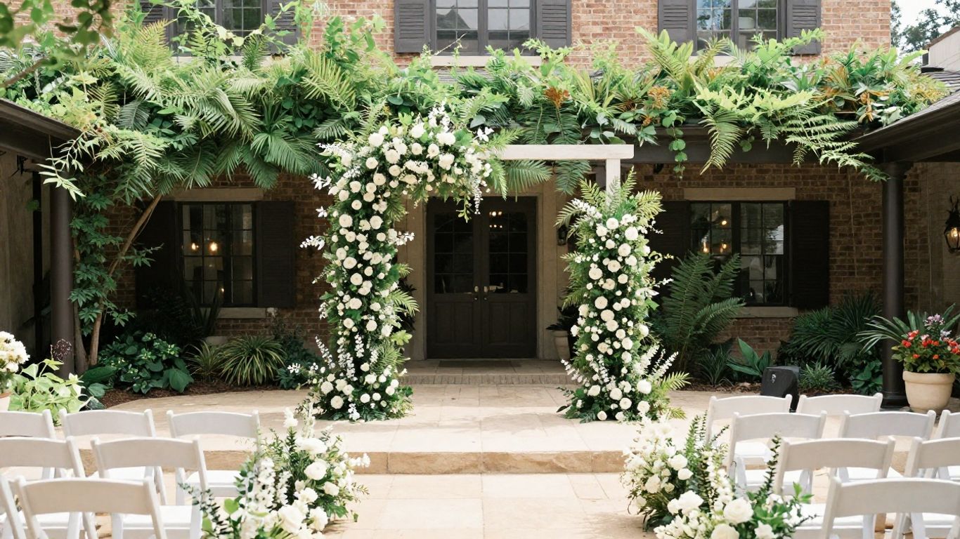 Charming intimate wedding venue courtyard in Addison, TX.