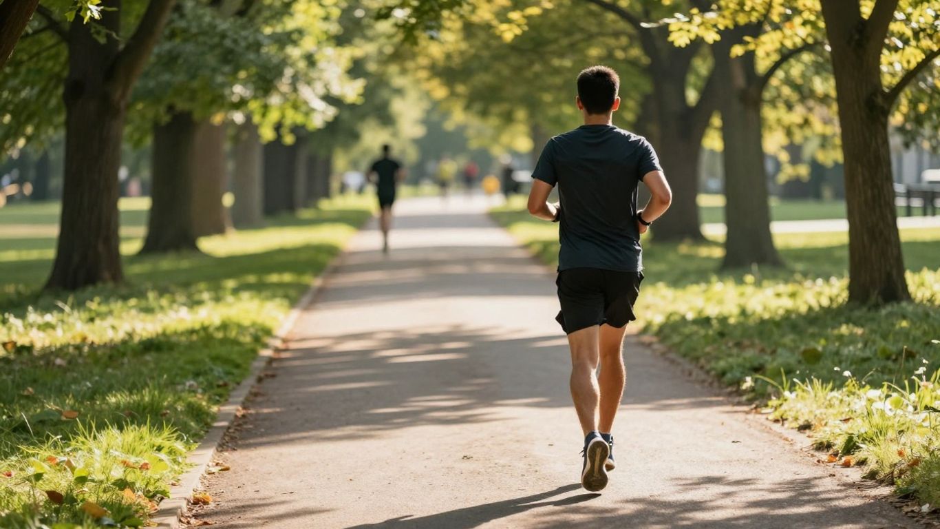 Runner on a scenic path during a long training run.