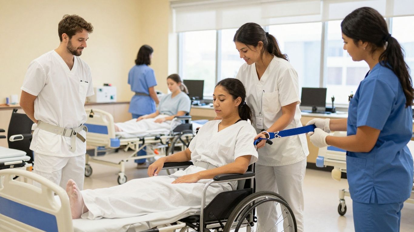 Students practicing patient care skills in Nashville