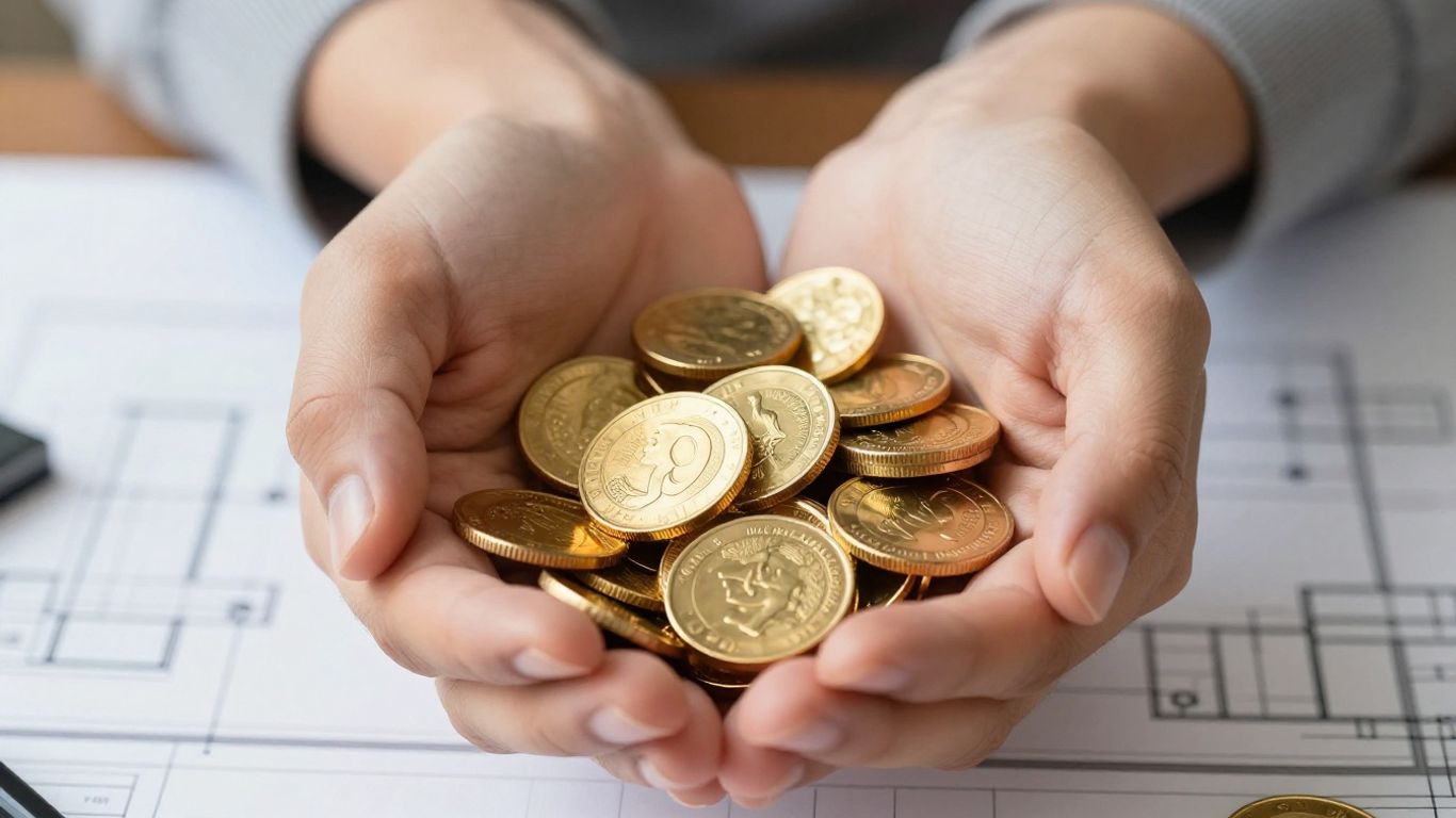 أيادٍ تحمل الذهب لتمويل مشروع.
