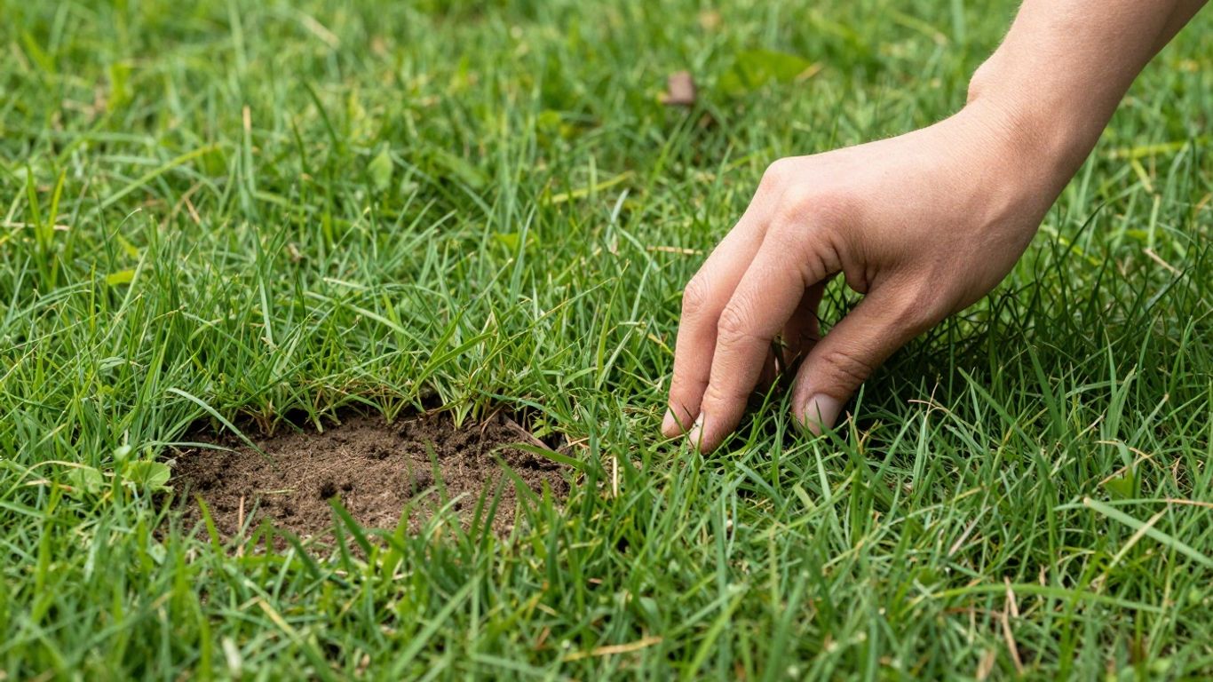Lücken im Rasen mit neuem Rasen füllen