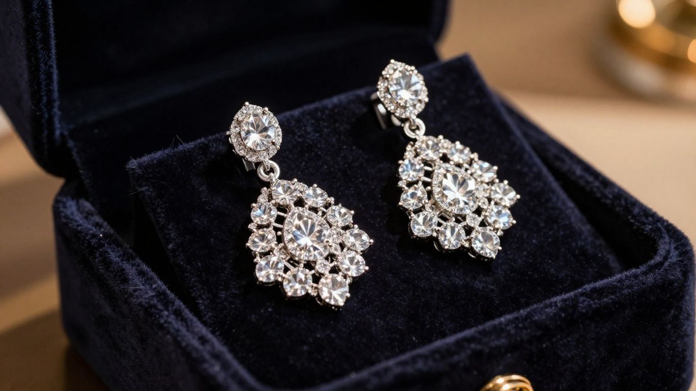 Sophisticated diamond earrings for formal evening events