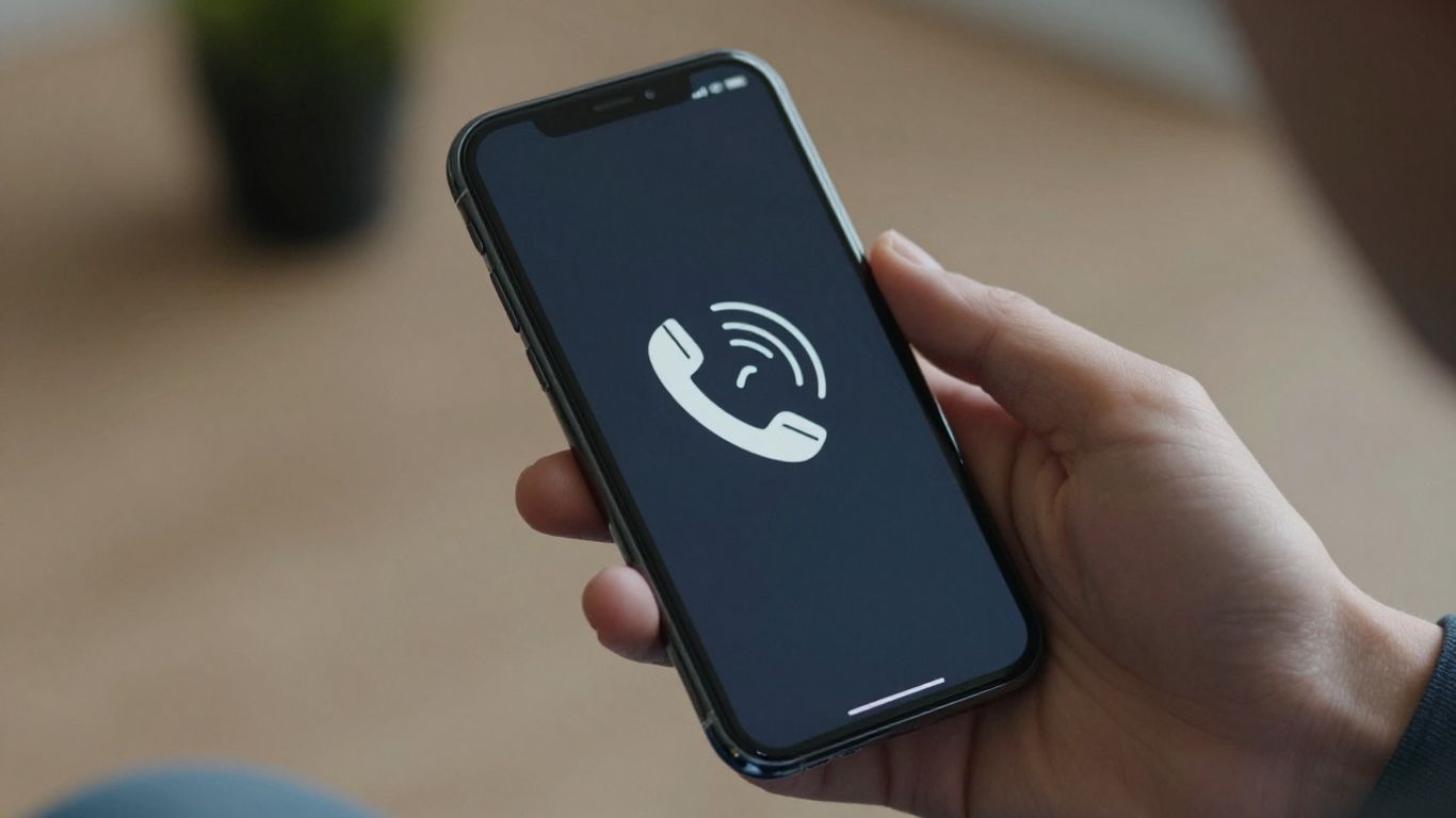 Phone icon and clock on a smartphone screen.