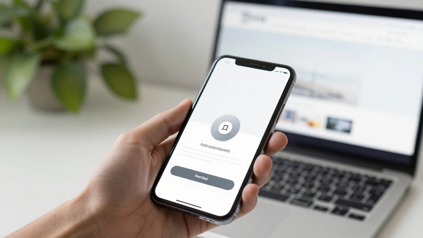 Phone displaying a simplified service page