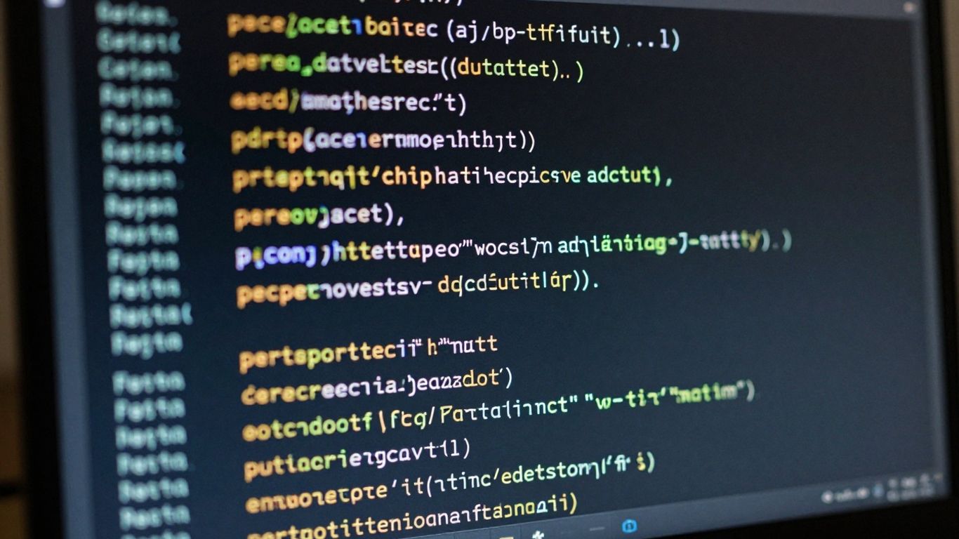 Écran d'ordinateur affichant du code