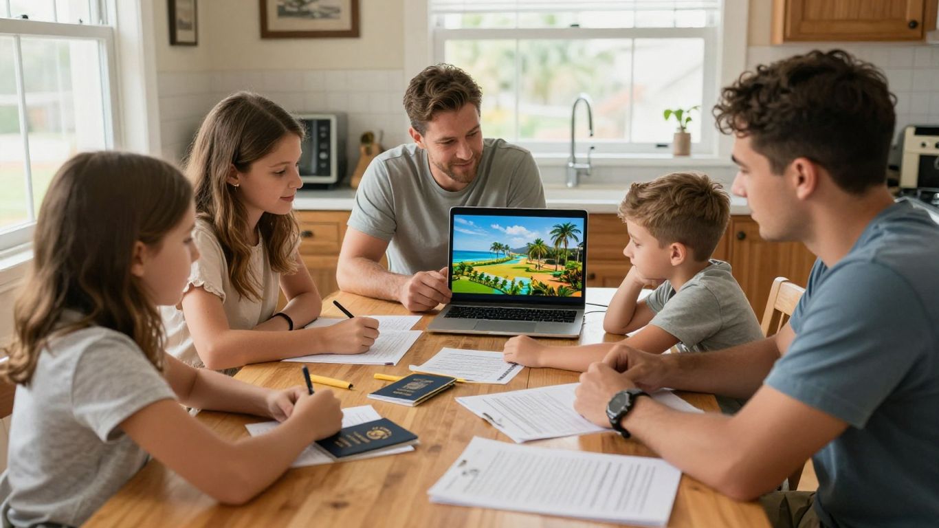 Military family planning a resort vacation