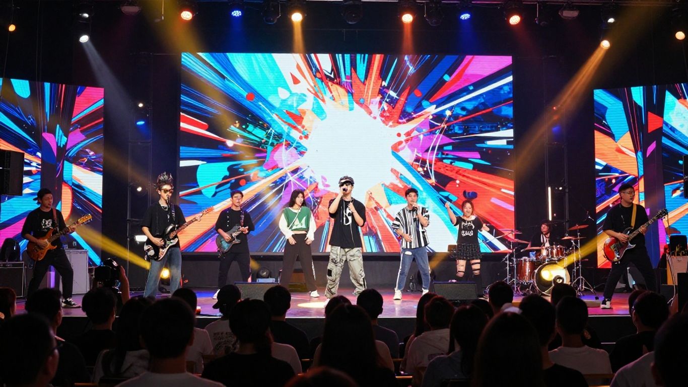 AI music video creation scene